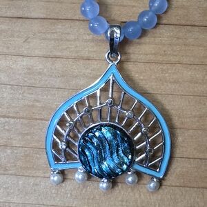 Elegant Blue and Silver Pendant Necklace